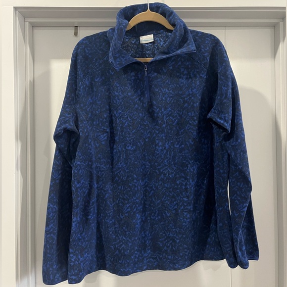 Columbia Women's Arctic Air Fleece 1/2 Zip Sweatshirt Navy Blue Abstract XXL $45 - Picture 5 of 12